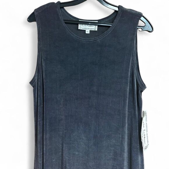 NWT 90s Lucia Lukken Slinky Slip Dress XL, Dark Grey, Sleek Minimalist Elegant - Picture 4 of 12